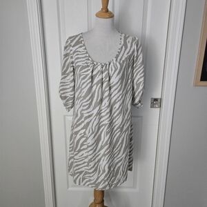 Gray and White Zebra Print Blouse